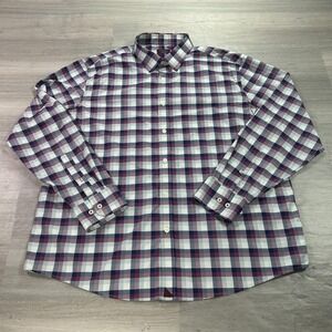 UNTUCKit Stever Hill Shirt Mens 2XL Blue Plaid Stretch Performance Button Up